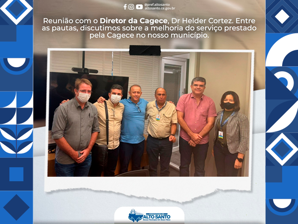 Prefeito Joeni tem reunião muito produtiva com o Diretor da Cagece, Dr Helder Cortez